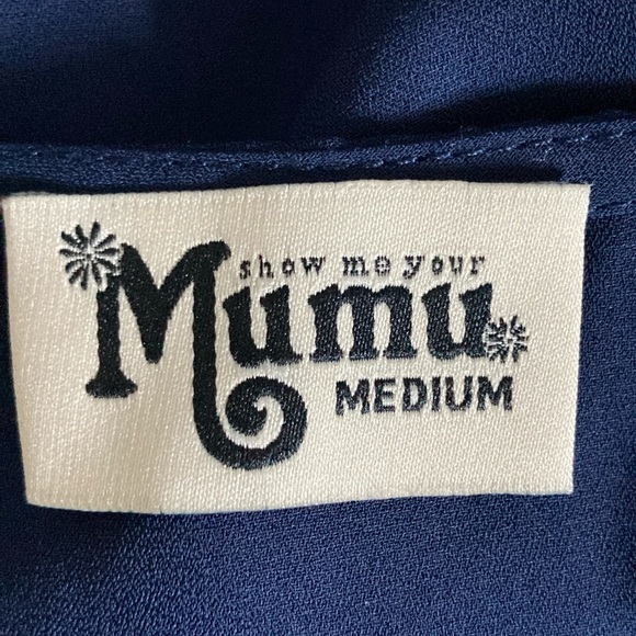 Show Me Your Mumu Jackson Jumpsuit Cut-Out Tie Waist Pantsuit Chic Navy Medium - Picture 4 of 8